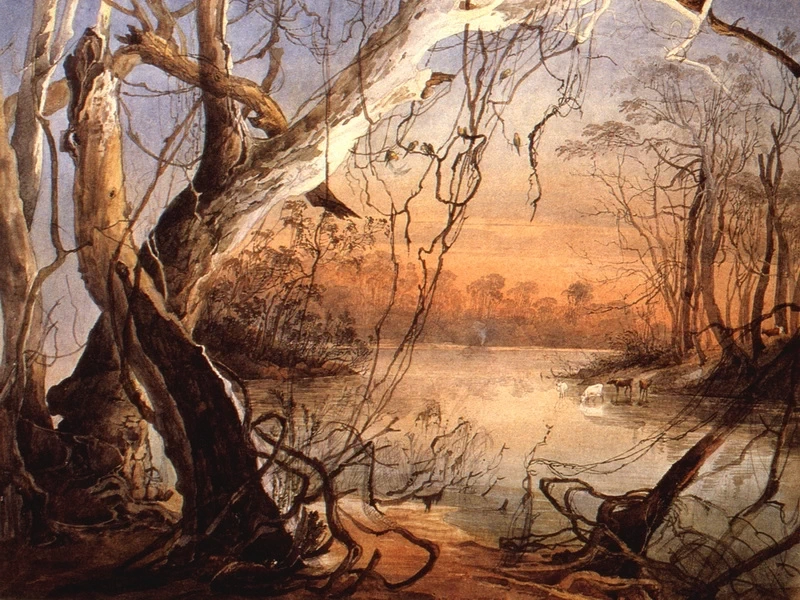 1809-Karl Bodmer - Il fiume Fox nell'Indiana